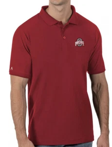 Antigua Men's Medium Ohio State Buckeyes Scarlet Legacy Pique Polo - Picture 1 of 1