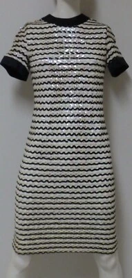 Vestido Vintage Años 60 Saks Fifth Avenue Young Circle Lentejuelas Movibles ILGWU Unión EE. UU. Foto 1 de 4