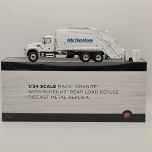 1/34 FIRST Mack Granite W/McNeilus Rear Load Refuse Body with Trash Carts - Picture 1 of 11