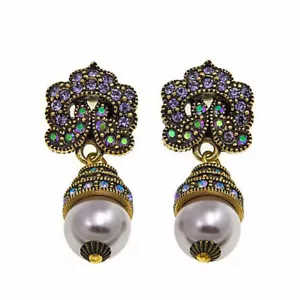 HEIDI DAUS A Lot of Swag Drop Crystal Earrings Pierced NWT Retail $80 - Picture 1 of 7