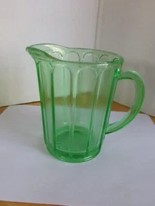 Hazel Atlas Glass Juice Pitcher (16 oz.) Green Retro 50’s 60’s - Picture 1 of 7