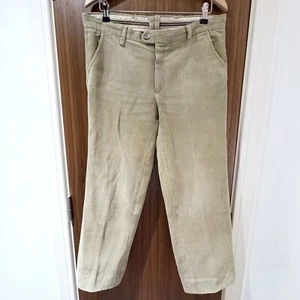 Men’s Size M Cord Corduroy Trousers Khaki Beige Vintage 80s Straight Leg Smart - Picture 1 of 11