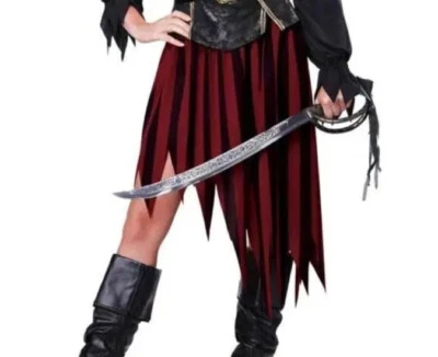 Conjunto de 3 para Sexy Pirata Mujer Halloween Disfraz Falda Diadema y Collar XL Foto 1 de 4