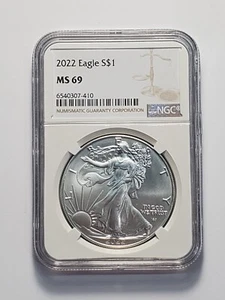 American 2022 Silver Eagle Dollar Coin NGC MS 69 - Picture 1 of 3