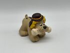 1986 Tonka Pound Puppies 2.5" PVC Figure Pup With Bone And Bowler Hat