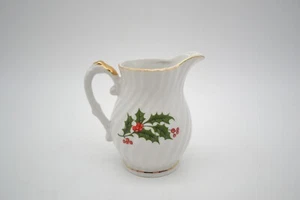 RB Weihnachten Milchkännchen Schale, Holiday Holly Collection, Porzellan, Goldrand, 4" - Bild 1 von 6