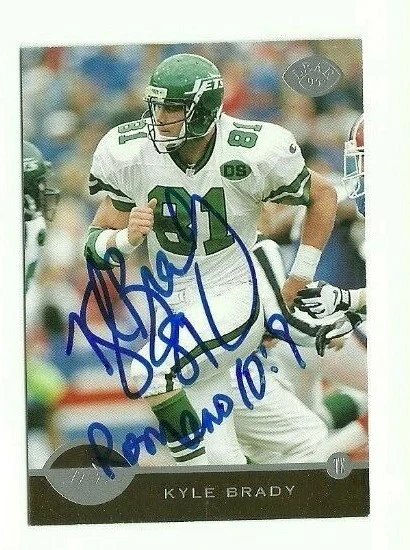 Kyle Brady 1996 Leaf signed auto autographed card Jets - Image 1 of 1