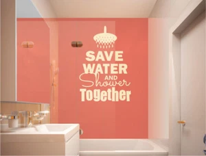 Wasser sparen und gemeinsam duschen Wandtattoo | Badezimmer Wandtattoo - Bild 1 von 5