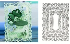 Scrolling Vintage Doily Border Frame Die Cut Card Making Paper Cutting Wedding - Picture 1 of 4