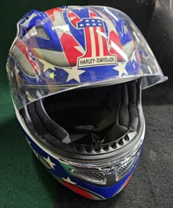 HARLEY DAVIDSON STARS AND STRIPES HELMET, SIZE LARGE, CLEAR VISOR, FREE SHIPPING - Picture 1 of 17