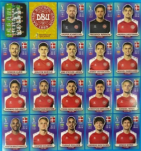 Figurine Panini World Cup Qatar 2022 Team Denmark Completo DEN1-DEN20 - Imagen 1 de 1