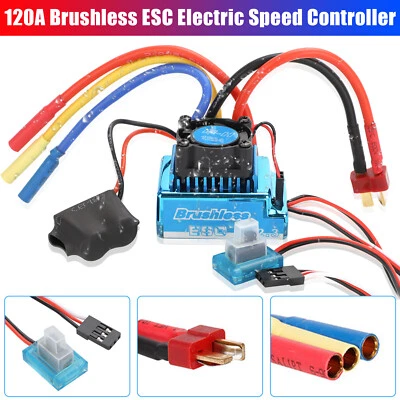 120A ESC Set Electric Speed Controller Brushless Accessories for 1/8 1/10 RC Car - Image 1 of 4