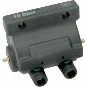 Drag Specialties Coil 12 Volt For Harley W/ Points Ignition Molded 5 Ohm Black - Picture 1 of 3