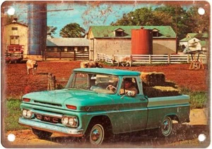 Oldtimer Auto Werbung 1965 GMC Pickup Truck Reproduktion Blechschild A2377 - Bild 1 von 2