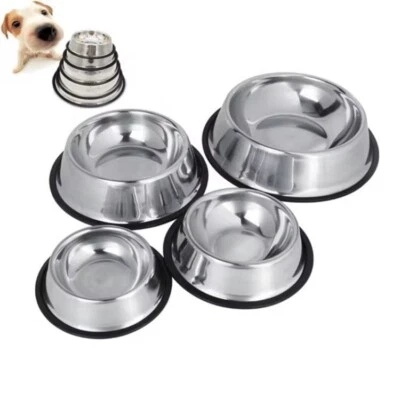 Hundenapf Edelstahl Katzennapf Wasser Futter Hunde Katzen Napf Trink TOP Schale - Bild 1 von 4