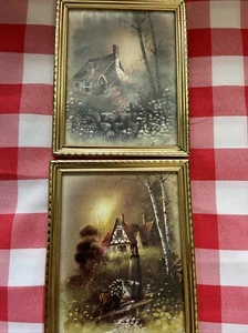 2 Vintage Andres Orpinas OLD COUNTRY HOUSE Framed Prints 5 x 4” / 13cm x 10.5cm - Picture 1 of 16