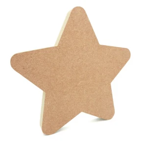Independiente Forma de Estrella MDF Madera Artesanía Blancos Hágalo Usted Mismo 18mm Grande Decoración Bebé - Imagen 1 de 3