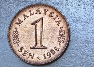 1988 Malaysia 1 Sen - Picture 1 of 2