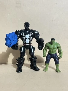 Marvel 2015 Venom Spiderman 6.3” & Hulk 4.3” Action Figures, Hasbro - Picture 1 of 14