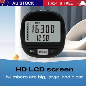 3D Digital Pedometer Running Walking Portable Step Counter With Carabiner Clip - Picture 1 of 9