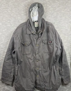Dickies Genuine Hooded  Full Zip Jacket Canvas  Zip & Snap Grey Mens XXL  - Photo 1 sur 8
