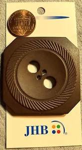 ONE JHB Large Square Brown Plastic Sew-through Coat Button 2 1/4" 58mm 8562 - Picture 1 of 2