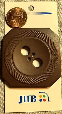 ONE JHB Large Square Brown Plastic Sew-through Coat Button  2 1/4" 58mm 8562 - Image 1 of 2