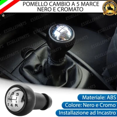 POMELLO LEVA CAMBIO A 5 MARCE NERO E CROMATO IN ABS PER CITROEN C3 PICASSO - Immagine 1 di 4