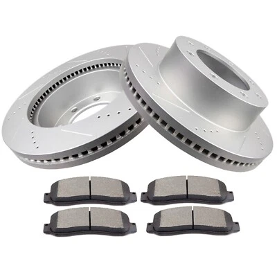 6 peças para 2005-2011 Ford F-350 Super Duty conjunto de pastilhas de freio e rotores dianteiros de cerâmica - Imagem 1 de 4