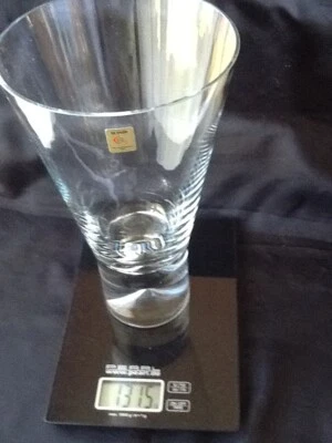 LA VIDA das mundgeblasene Glas Klar Handarbeit große schwere Vase 25 cm - Bild 1 von 4