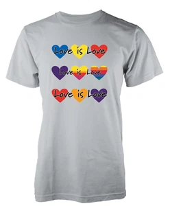 Pride Love Is Love Lovehearts Rainbow LQBTQ Unique Custom Tshirt Adult & Kids - Picture 1 of 20
