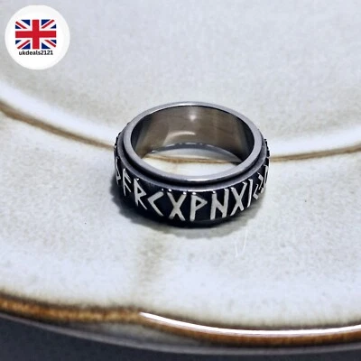 Anillo giratorio vikingo para hombre de acero inoxidable celta nórdico ansiedad inquietud IDEA DE REGALO Foto 1 de 4