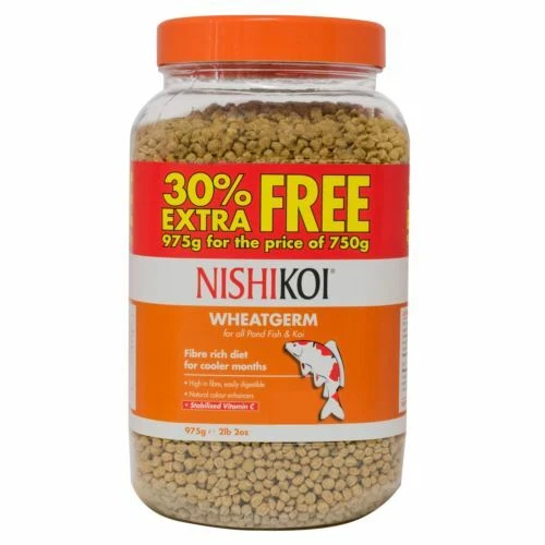 Nishikoi Wheatgerm 30% Extra Medium Pellet 975g Winter Pond Fish Food Garden Koi