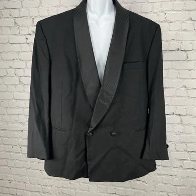 De Colección Pierre Cardin Negro Abotonado Formal Traje Chaqueta Hecho en EE. UU. Talla 46S Foto 1 de 4