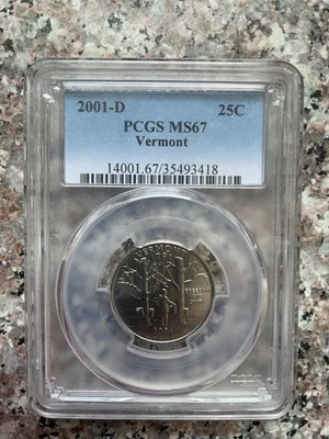2001 D Vermont Stae Quarter MS 67 PCGS - Image 1 of 2