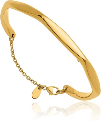 14K Solid Yellow Gold Chain Cuff Bracelet - Image 1 of 4