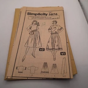 Vintage Simplicity 5876 Muster Cathy Hardwick Pullover Kleid Rock Top ungeschnitten Gr. 12 - Bild 1 von 4