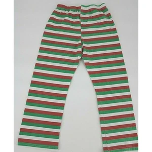 Girls Multicolored Colorful Striped Christmas Holiday Stretchy Pants Youth 6 XL - Picture 1 of 5