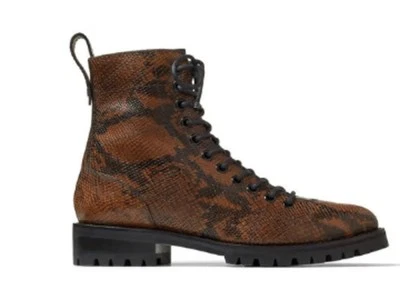 Jimmy Choo x Kaia K-Cruz коричневый/черный рептилии выбитый боевой ботинок sz 37 - Изображение 1 из 4
