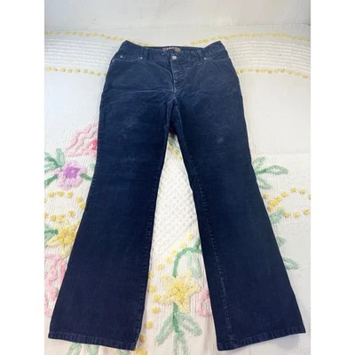 Pantalones para mujer St Johns Bay Petite azul marino oscuro de pana bootcut talla 12P Foto 1 de 4