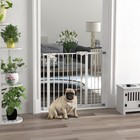 Pet Safety Gate Adjustable Barrier w/ 1 Extensions and Adjustable Screws, White