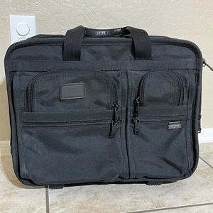 TUMI Black 2207D3 Rolling Expandable Carry-On Laptop Briefcase Travel Bag - Picture 1 of 14