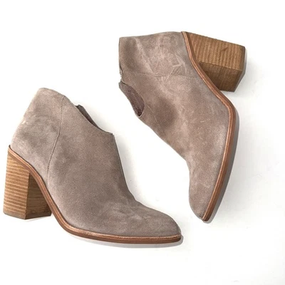 JEFFREY CAMPBELL Mujer 7.5 Gris Tostado Gamuza 3.5" Tacón Kamet Botas Botines A2 Foto 1 de 4