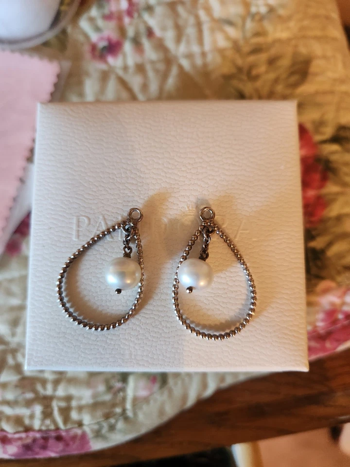 Genuine Pandora Pearl Dangle Compose earrings - Image 1 of 1