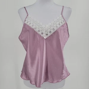 Lilac Lace Trimmed Cami Top Coquette Fairy Feminine Delicate Romantic Size S - Picture 1 of 11