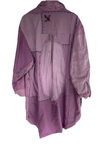 Romance Was Born Forever patchwork tablecloth shirt dress - purple 16 Brand New - Picture 1 of 7