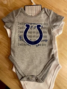 NWT NFL Indianapolis Colts 2 Pack Infant 0/3 Mos. One Piece Bodysuit - Picture 1 of 2