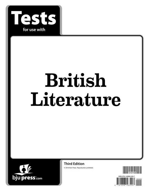 BJU Press - British Literature Tests 3rd edition 510156 - Image 1 of 1