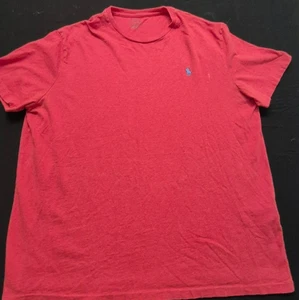 Polo Ralph Lauren Hombre Rojo Cuello Redondo Clásico Camiseta Talla. XL logo azul - Imagen 1 de 10