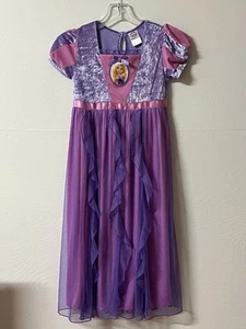Disney Rapunzel Tangled Purple Gown Floral Pajamas Pjs Nightgown Medium - Picture 1 of 4
